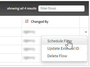 flows schedule button