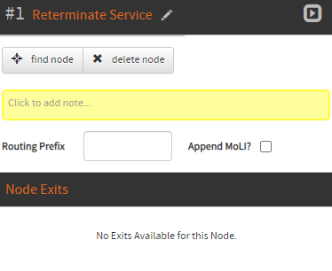 the Reterminate Service node