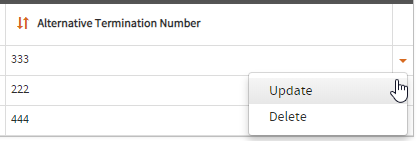  update alternative termination numbers button 