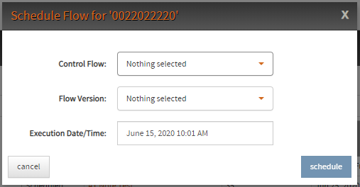 schedule new flow dialog