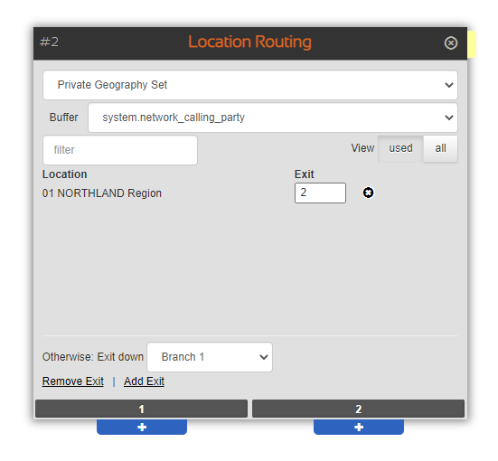 the Location Routing node