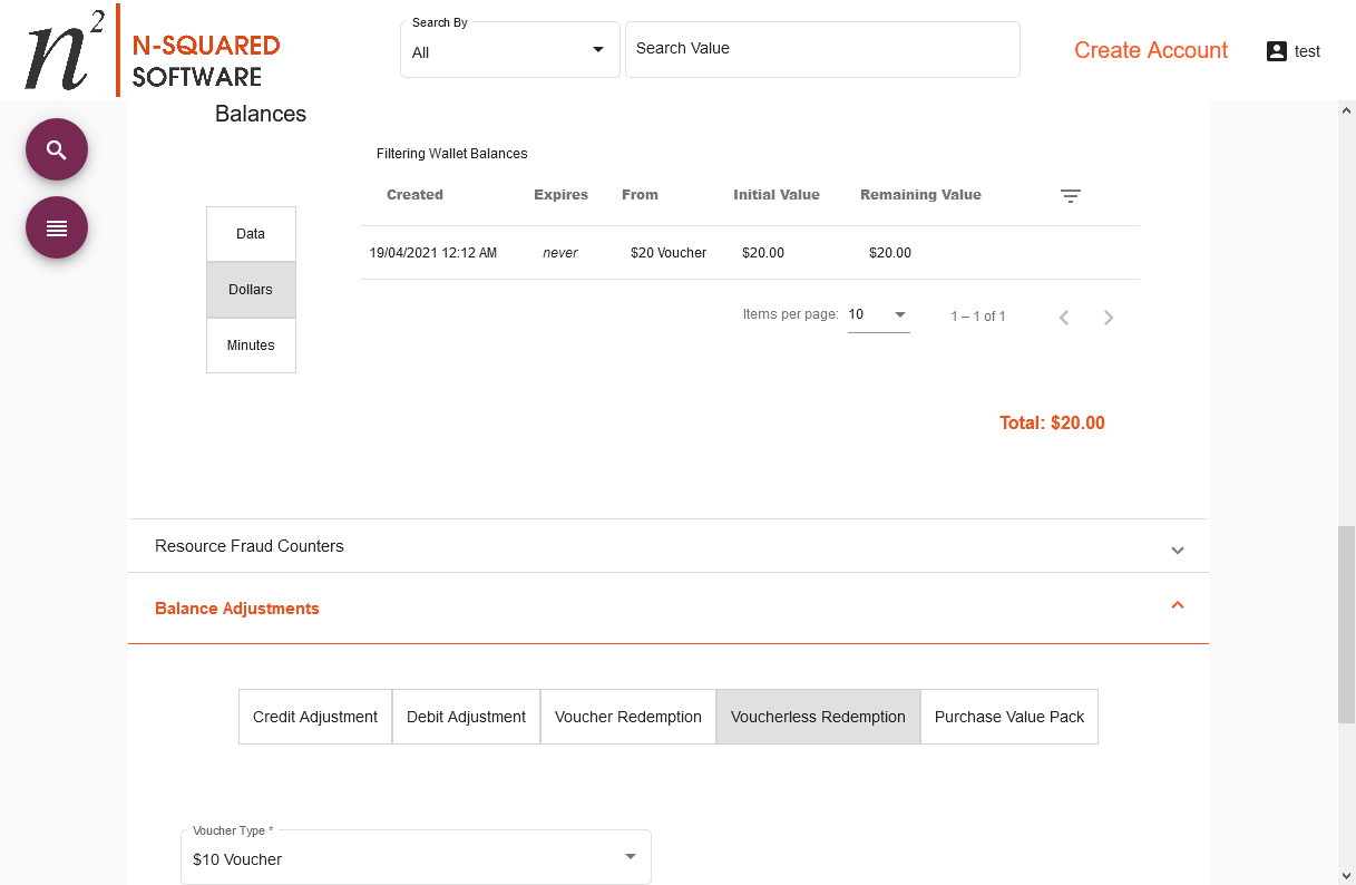 CRM Wallet Details